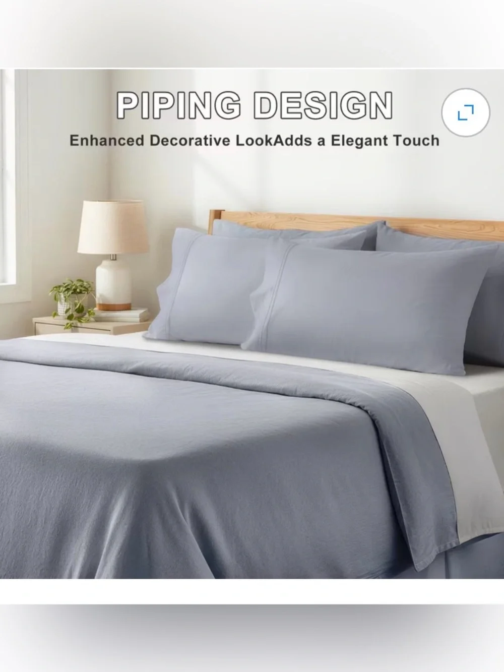 Lirex Standard Size Pillow Cases Set of 2, 100% Cotton Sateen, 20” x 30”-L. Grey